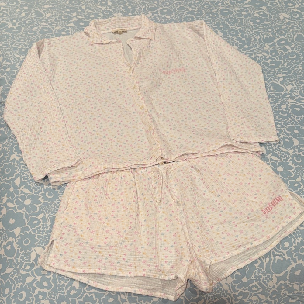 Djerf Avenue summer fields muslin pajama set